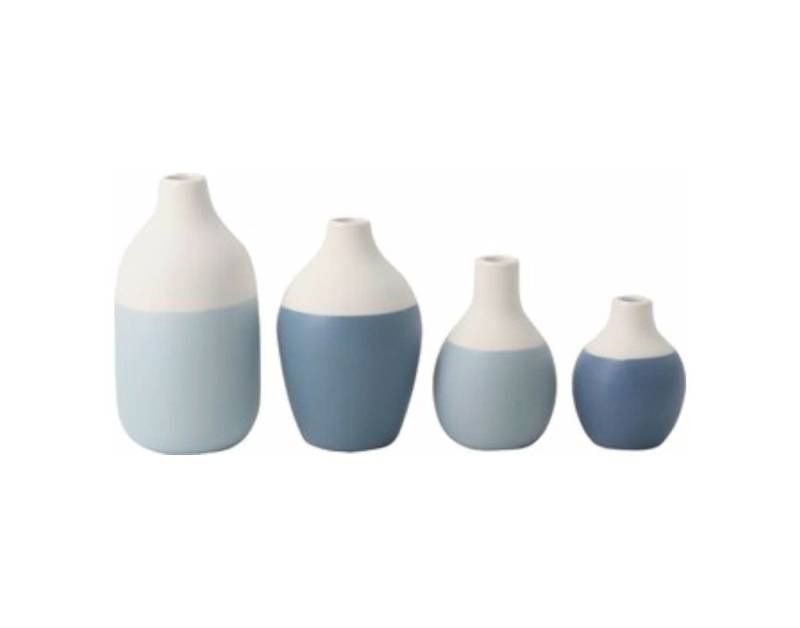 Räder Design Dekovase Mini Flaschenvasen blau 4er Set von Räder Design