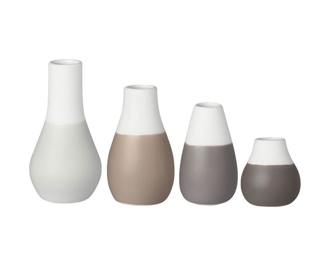 Räder Design Dekovase Räder 4er Mini Pastellvasen Set Grautöne 4 - 8.5cm von Räder Design
