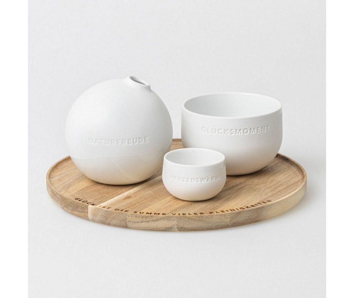 Räder Design Servierbrett Räder Schalen Set Tablett der kleinen Dinge, Akazienholz und Porzellan, (4tlg) von Räder Design