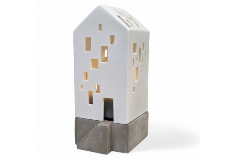 Räder Design Windlicht Räder Lichthaus Apartmenthaus auf Betonsockel 9cm 17513 NEUHEIT von Räder Design