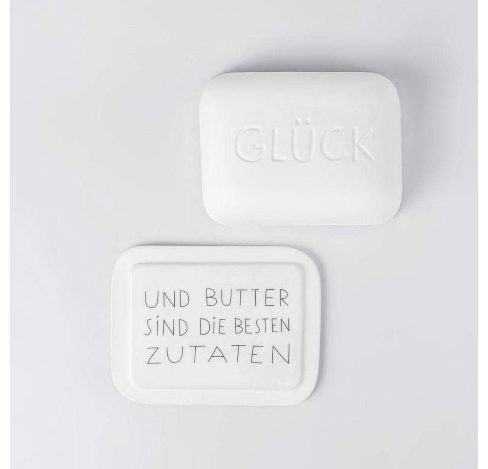 Räder Design Windlicht räder Guten Morgen Porzellan Butterdose Glück und Butter weiß 14,5cm Räder Design Windlicht räder Guten Morgen Porzellan Butterdose Glück und Butter weiß 14,5cm von Räder Design