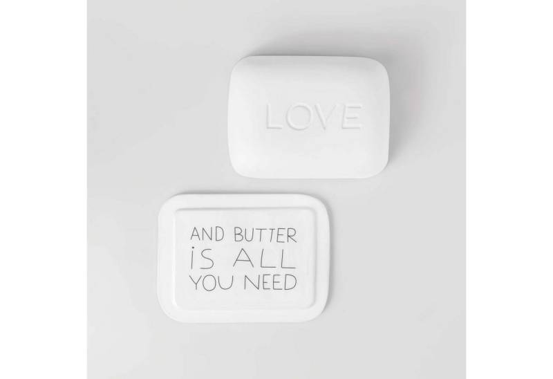 Räder Design Windlicht räder Guten Morgen Porzellan Butterdose Love and Butter weiß 14,5cm von Räder Design