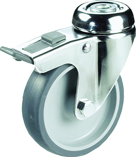 Edelstahl Apparaterollen ø 100 mm mit Feststeller und Rückenlochbohrung, rostfrei, Gummirad, Gleitlagerung, Lenkrolle, Edelstahl, VA, VA2, Inox Edelstahl Apparaterollen ø 100 mm mit Feststeller und Rückenlochbohrung, rostfrei, Gummirad, Gleitlagerung, Lenkrolle, Edelstahl, VA, VA2, Inox von Räder Wendt