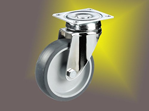 Edelstahl Apparaterollen ø 75mm Plattenbefestigung, rostfrei, Gummirad, Gleitlagerung, Lenkrolle, Edelstahl, VA, VA2, Inox Edelstahl Apparaterollen ø 75mm Plattenbefestigung, rostfrei, Gummirad, Gleitlagerung, Lenkrolle, Edelstahl, VA, VA2, Inox von Räder Wendt