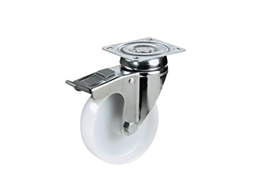 Polyamid Edelstahl Apparaterollen ø 60mm Plattenbefestigung und Feststeller, rostfrei, Lenkrolle, Polyamidrad, Edelstahl, VA, VA2, Inox Polyamid Edelstahl Apparaterollen ø 60mm Plattenbefestigung und Feststeller, rostfrei, Lenkrolle, Polyamidrad, Edelstahl, VA, VA2, Inox von Räder Wendt