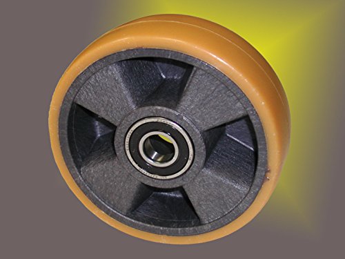 Schwerlast Polyurethan Räder PU Rad ø 100 mm, Tragkraft 350Kg, beidseitig Kugellagerung, spurfrei von Räder Wendt