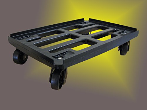 Transportroller für Boxen 600x400 mm schwarzem PP Rahmen 4x Kunststoff-Lenkrolle ø 100mm (schwarz) schwarze PP Räder von Räder Wendt