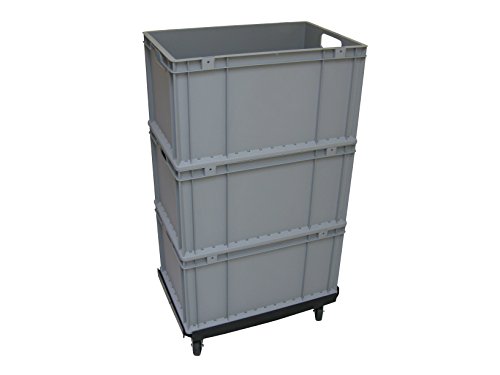 Transportroller und Boxen (Kisten) 600x400mm im Set "Basic" mit 4LR ø 75mm TK 150Kg von Räder Wendt