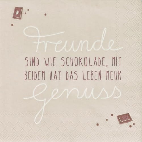 Cocktailserviette "Freunde sind wie Schokolade" Cocktailserviette "Freunde sind wie Schokolade" von Räder