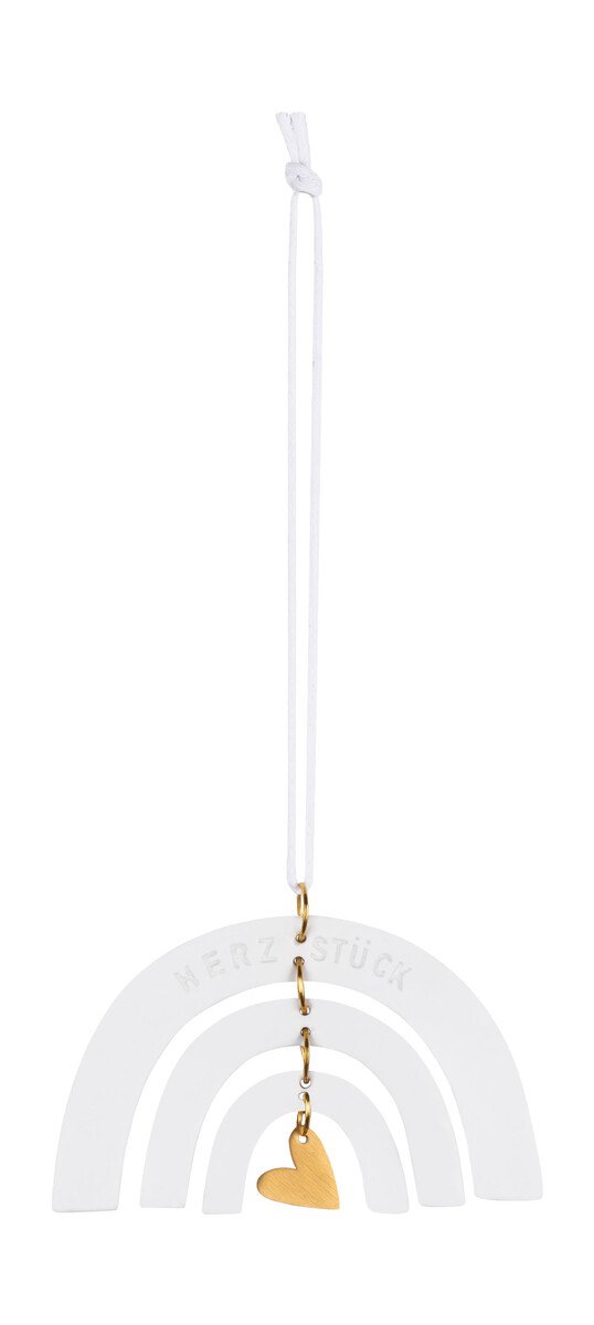 Kleiner Regenbogen Herzstück 7 cm weiß von Räder