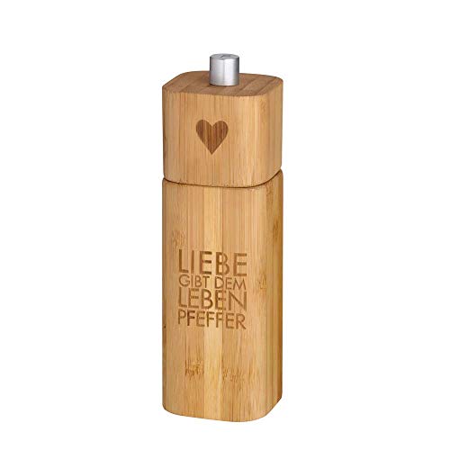 Pfeffermühle mit Liebe gibt dem Leben Pfeffer Schriftzug Pfeffermühle mit Liebe gibt dem Leben Pfeffer Schriftzug von Räder