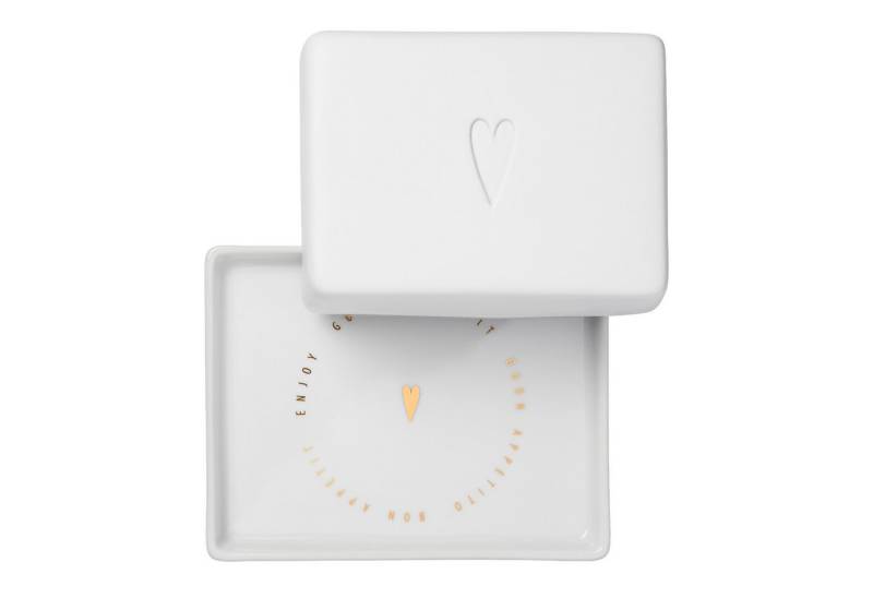 Räder Butterdose räder Butterdose Herz Weiß klein, Porzellan von Räder