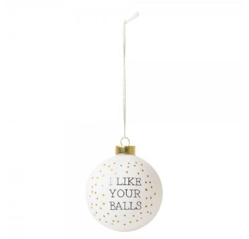 Räder Christbaumschmuck Design Christbaumkugel Lustige Kugel I Like Your Balls (Mittel) von Räder