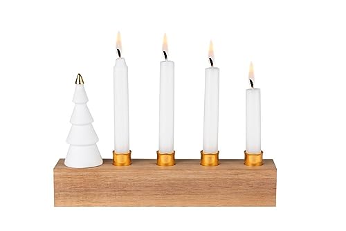 Räder Kerzenhalter Advent 18x3,2x9,5cm Weiß Metall unbehandelt von Räder