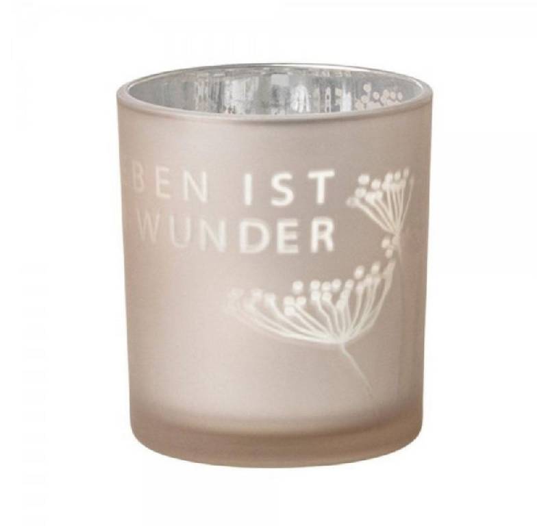Räder Kerzenhalter Design Windlicht Wundergarten Glanzlicht Das Leben ist Taupe (8cm) von Räder