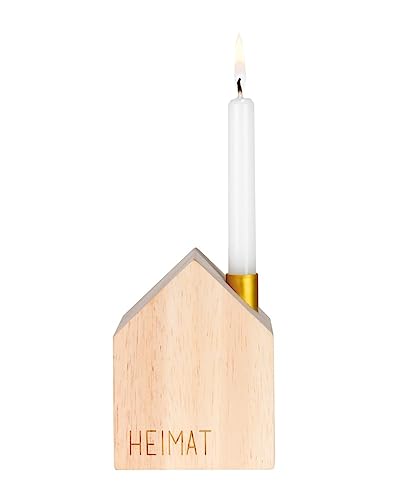 Räder Kerzenhalter W0724 Glückslichthaus 6,5x6,5x8,5cm Gold Rubberwood Tischplatte Alltag von Räder