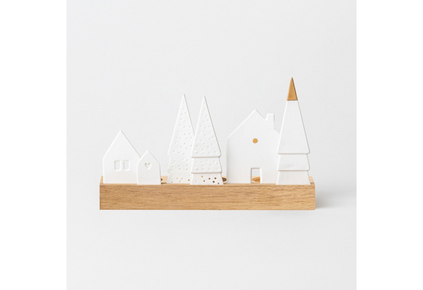 Räder Teelichthalter räder Dorf Kerzenständer Teelicht weiß von Räder