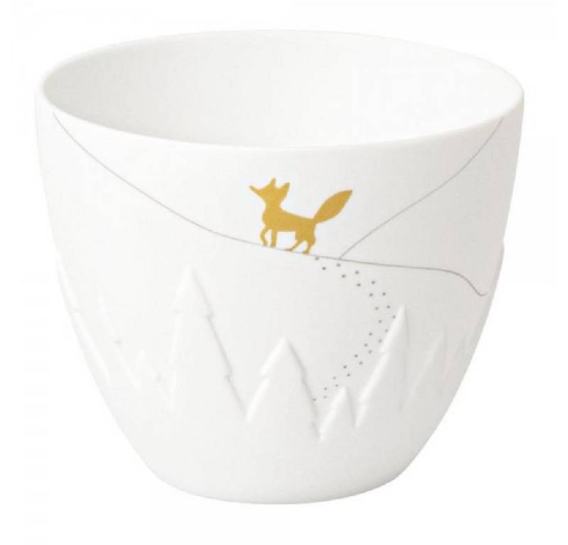 Räder Windlicht Design Teelichthalter Poesielicht Fuchs Weiß-Gold (6,5cm) von Räder