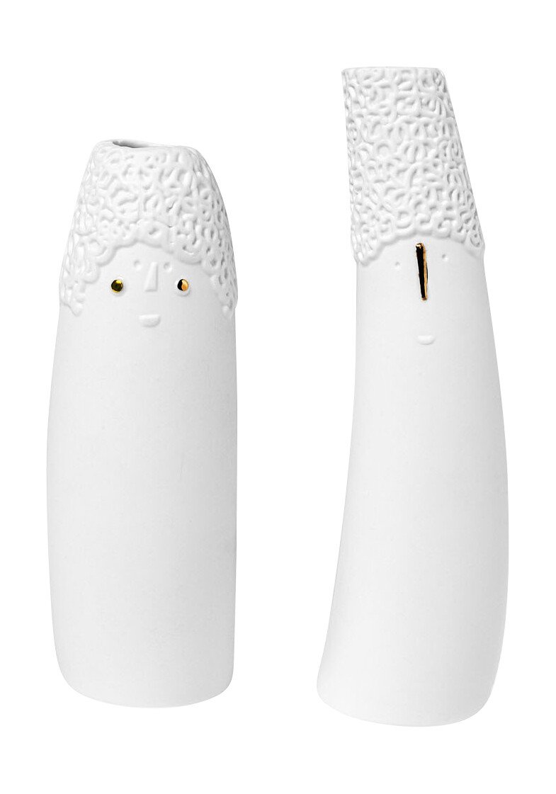 Vase Familienbande Onkel u. Tante H:18cm D:5cm Set von Räder