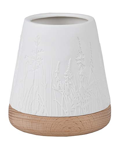 Räder Living Windlicht Floral Gräser aus Porzellan mit Birkenholz mit Einer Höhe von 13cm, 15407 von Räder