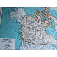 1942 Atlas Weltkarte, Herrschaft Von Kanada, 14, 5 X 10 In. Jahrgang Seite, Wand-Dekor, Ungerahmt Karte von RaesVintage