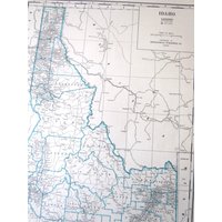 1942 State Map, Idaho/Illinois, 2-Seitig, Blau Und Weiß, Ungerahmte Atlas Seite von RaesVintage