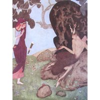 1970Er Edmund Dulac Druck/Farbplatte/Buchseite/Exlibris Von Tanglewood Tales - 2-Seitig von RaesVintage