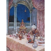 1970Er Jahren Edmund Dulac Druckfarbe Platte/Buch Seite/Exlibris Von Dornröschen Und Andere Märchen-2 Seiten von RaesVintage