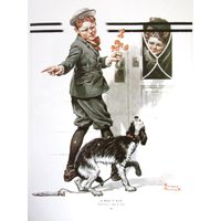 A Dog Es Day/The Open Road, Norman Rockwell Magazin Cover Prints, 2-Seitige Vintage Buchseite, Ungerahmter Farbteller, 1979 von RaesVintage