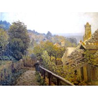 Alfred Sisley, Die Höhen Von Marly, Louveciennes, 1873, Vintage Buchseite, Farbteller Aus Öl Auf Leinwand, Ungerahmter Fine Art Print von RaesVintage