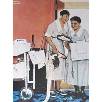 Bridal Suite/Check Up, Norman Rockwell Magazine Cover Prints, 2-Seitige Vintage Buchseite, Ungerahmter Farbteller, 1979 von RaesVintage