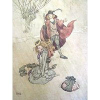 Charles Und William Heath Robinson's Illustrationen, The Swineherd, Nachdruck Von 1913 Illustration, Nicht Gerahmter Druck, 1976 von RaesVintage