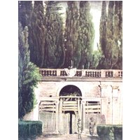 Ein Garten in Der Villa Medici, Rom, Diego Velazquez, 1954 Buchseite, Tipped Print, Ungerahmt Ein Garten in Der Villa Medici, Rom, Diego Velazquez, 1954 Buchseite, Tipped Print, Ungerahmt von RaesVintage