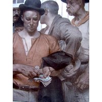 J. C. Leyendecker-Pay Day-15, 5 X 10, 5 In/Color Plate/1908 Buchseite/Ungerahmter Reproduktionsdruck von RaesVintage
