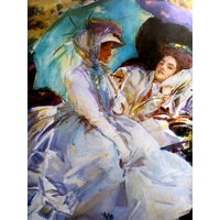 John Singer Sargent - 2-Seitig Ungerahmter Reproduktionskunstdruck, 24 X 35 cm Buchseite, Farbplatte, Buchplatte von RaesVintage