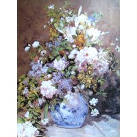 Renoir, Mademoiselle Sicot, 1865/Frühlingsstrauß, 1866, 1962 Reproduktion Impressionist Druck, Farbteller, 9 X 12, 2-Seitige Buchseite von RaesVintage