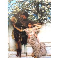 Sir Lawrence Alma-Tadema, Frühlingsversprechen, 10, 5 X 14 in Vintage Buchseite Zum Einrahmen von RaesVintage