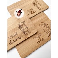 Frühstücksbrettchen Bambus | Schulkind Einschulung Personalisiert Mit Name Geschenkidee von RaeuberHolzandplott