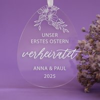 Osterei Acryl Erstes Ostern Verheiratet, Hochzeit, Personalisierte Osterdeko, Geschenk Brautpaar, Hochzeitsgeschenk von RaeubertochterDE