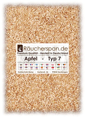 Räucherspäne 1kg Apfel Typ 7 von Räucherspan.de, Premium Qualität, Rauchstark von Räucherspan.de