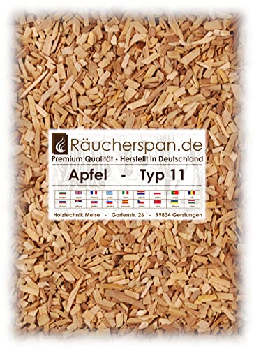 Räucherspäne Apfelholz Typ 11, grobe Späne Spangröße 4-6mm aromatischer Rauch zur Verwendung im Räucherschrank, auf dem Grill, in der Smokerbox und beim Barbecue (2.00.) von Räucherspan.de