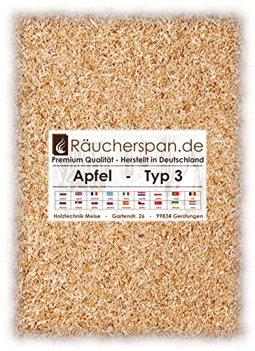 Räucherspäne Räuchermehl Apfelholz 2kg Typ 3 mittelfein 0,3-1mm für Sparbrand Kaltrauchgenerator geeignet von Räucherspan.de