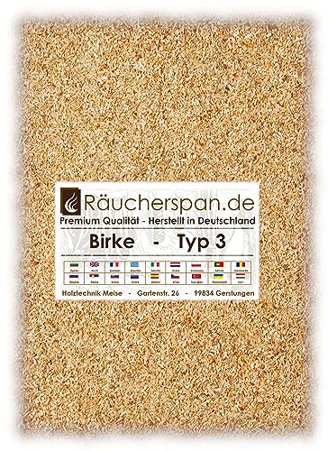 Räucherspäne Räuchermehl Birke 1kg Birken-Holz Typ 3 mittelfein 0,3-1mm für Sparbrand geeignet von Räucherspan.de
