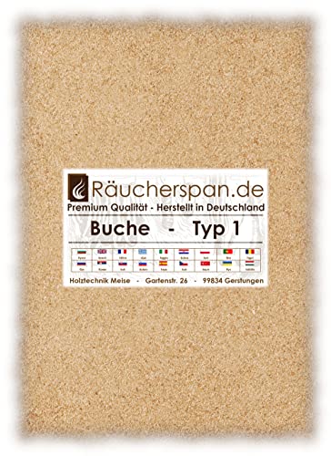 Räucherspäne Räuchermehl Buche Typ 1 sehr feines Mehl zum Kalträuchern (1kg) von Räucherspan.de