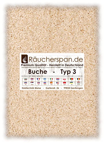 Räucherspäne Räuchermehl Buche 5kg Typ 3 mittelfein 0,3-1mm für Sparbrand geeignet von Räucherspan.de
