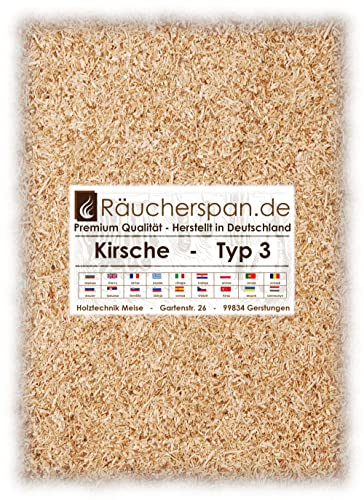 Räucherspäne Räuchermehl Kirsche 1kg Kirschbaumholz Typ 3 mittelfein 0,3-1mm für Sparbrand geeignet von Räucherspan.de