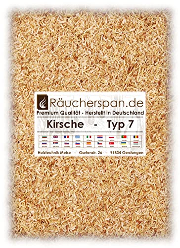 Räucherspäne Räuchermehl Kirschholz Typ 7 Spangröße 1-3mm für Räucherschrank, Smokerbox, Barbecue, Grill, für Fisch, Fleisch, Geflügel, Käse (1.00.) von Räucherspan.de