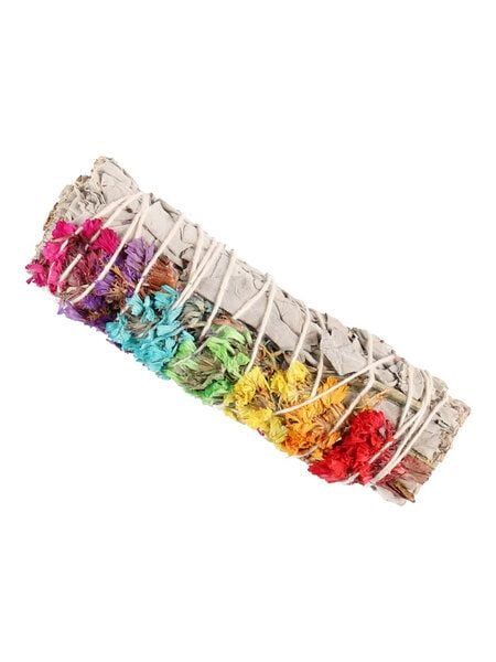 Räucherzeit Räucherbündel - Smudge Stick - 7 Chakra Sinuata mit weissem Salbei von Räucherzeit