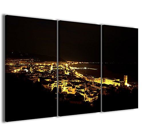 Raffaele De Conconsis Salerno by Night Canvas/Holz, Moderne Bilder, Druck auf Leinwand, 120 x 90 x 2 cm von Raffaele De Conciliis