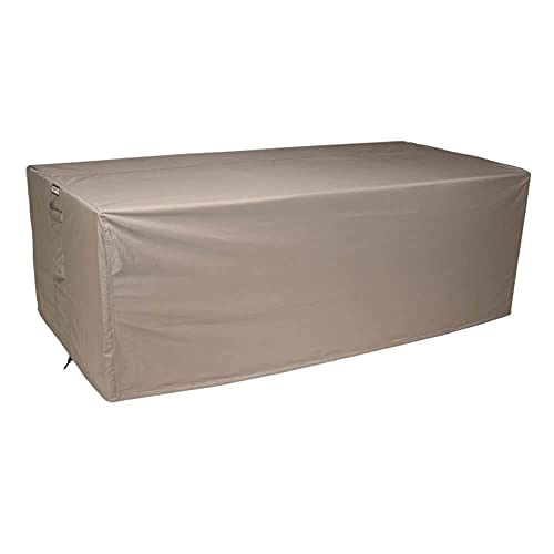 Raffles Covers Abdeckplane für Gartentische 210 x 110 H: 75 cm | Atmungsaktiv | Wasserdicht | UV - beständig | Doppelt genähte, PU-versiegelte Naht | Elastischer Kordelzug | von Raffles Covers
